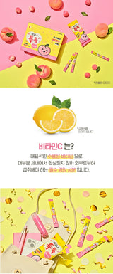 Kyung Nam Pharm Lemona Tok Tok Peach Flavor 2g X 100 Stick
