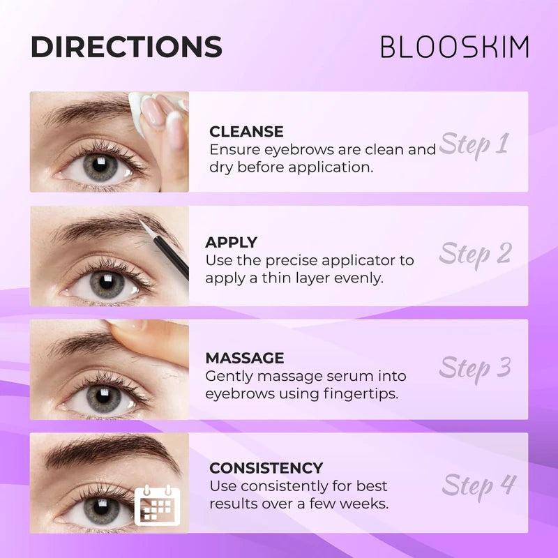 Blooskim Eyebrow Growth Serum for Women & Men – Natural Brow Enhancing Serum to Grow Thicker, Fuller Brows Fast – Nourishing Eyebrow Hair Growth - 0.17 fl oz