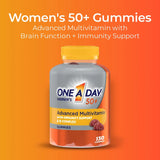 One A Day Women 50 Plus Multivitamin Gummies- Advanced Multivitamin Gummy with Brain Function & Immunity Support, Formulated with Vitamins & Minerals for Women 50+, 130 Gummies