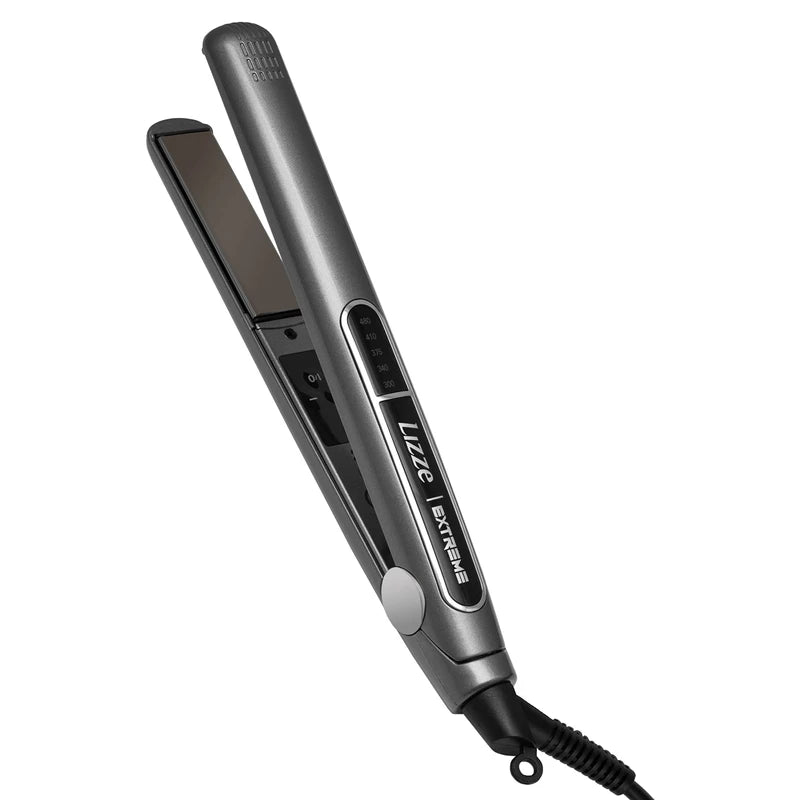 Professional Flat Iron Hair Straightener Plancha De Cabello Professional - Titanium Hair Iron Straightens Frizzy Hair Curls Sleek Salon Hair Styling Tool - Lizze Extreme Slim 1" Pro Straightening Iron