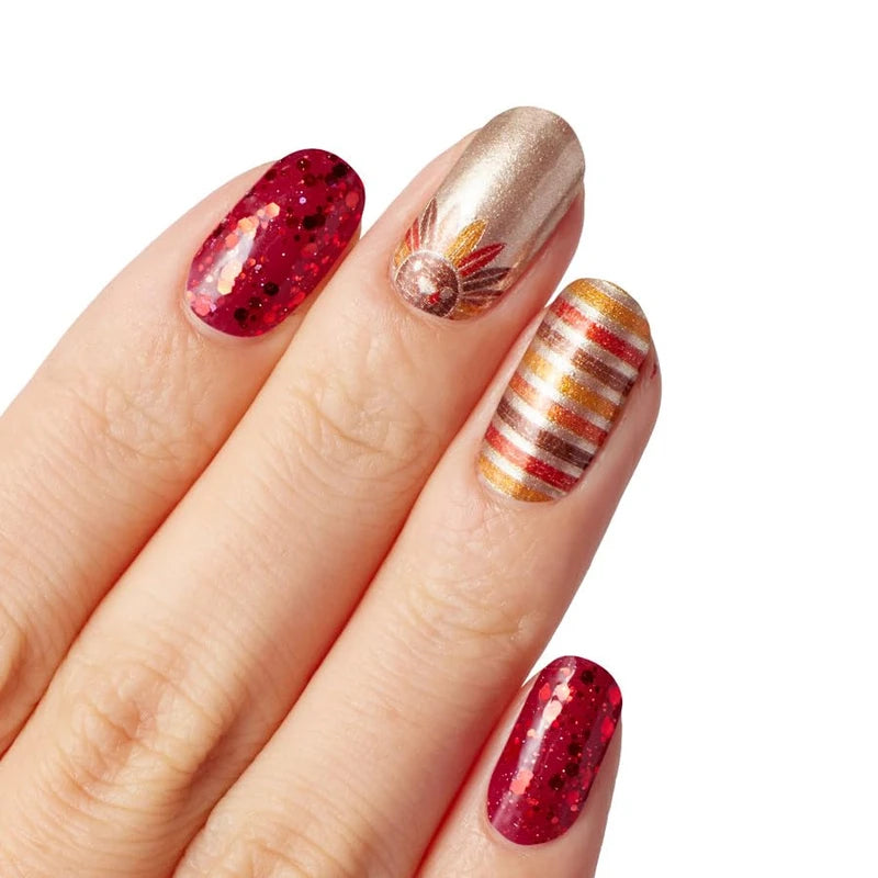 Color Street Turkey Trot Accent' (FSS122) - Nail Strips Stay For Stuffing - Thanksgiving 2023