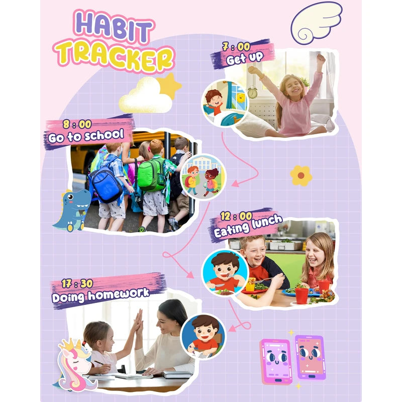 UCIDCI Kids Smart Phone Toys for Girls Ages 3-7 with Dual Camera - Toddler Phone Toys with Learning Games, Travel Toys with MP3 Music Player for Christmas, Birthday Gifts for 3 4 5 6 7 Year Old Boys