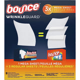 Bounce WrinkleGuard Mega Fabric Softener Dryer Sheets, Wrinkle Release with Outdoor Fresh Scent, 130 ct