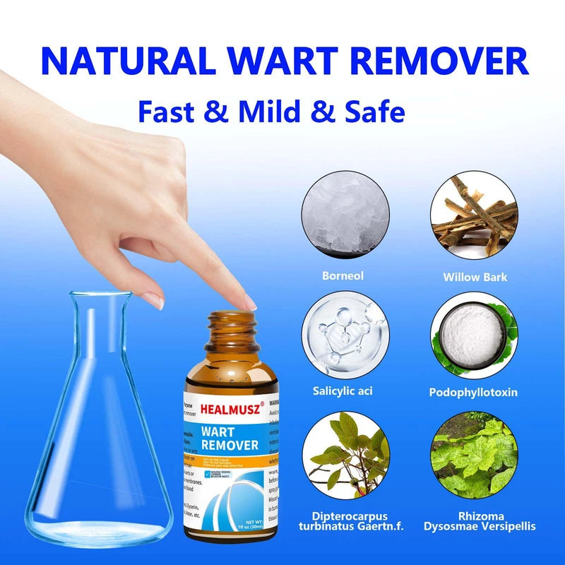 HEALMUSZ HEALMUSZ Plantar Warts Remover for Feet, Compound W Wart Remover, Natural Salicylic Acid Fast Acting, Common & Flat Wart Removal Liquid (NDC Code (s) : 84010-004-01)