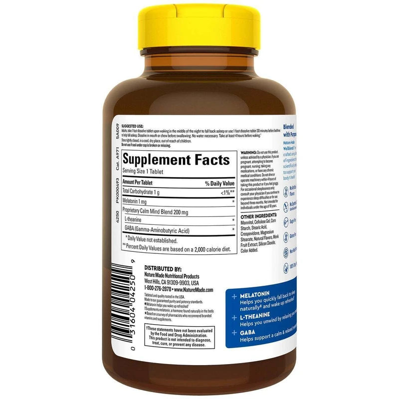 Nature Made Wellblends Back To Sleep, 120 Fast Dissolve Tablets