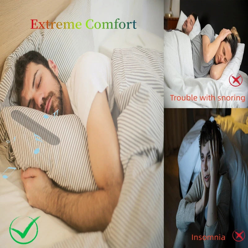 Dream Pro Pillow Speaker, Under Pillow Speaker for Side Sleepers, Bone Conduction Bluetooth SleepBar, Wireless Portable Pillow Speaker White Noise