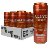 Alive Energy ORIGINAL Guayusa Tea Clean Energy Drink with Antioxidants, Original, 12 fl oz, 150mg Caffeine