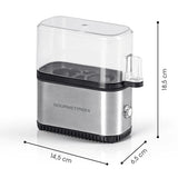 GOURMETmaxx Design Egg Cooker for 2 Eggs, Compact Egg Boiler, Egg Cooker with Egg Cutter, Measuring Cup and Beep, 3 Hardness Levels, Easy to Clean and Dishwasher Safe Parts