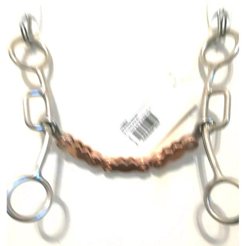 Formay SS 175844 Sliding gag, Mule bit 6" copper bicycle chain mouth, western