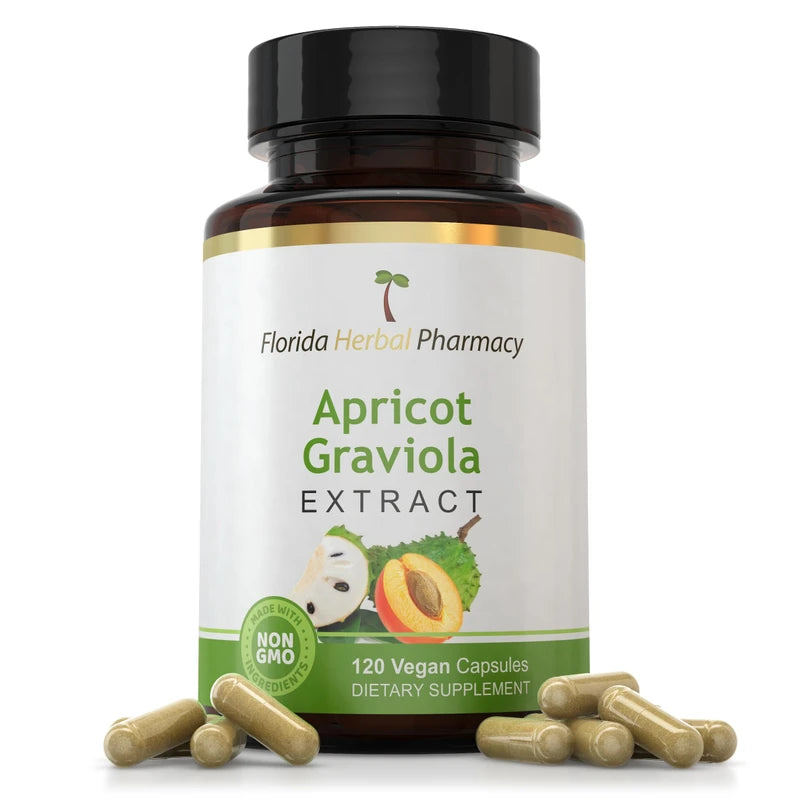 Florida Herbal Pharmacy Florida Herbal Pharmacy, Apricot-Graviola Supplement Capsules 10:1 (120 Capsules) 500 mg per Capsule, 1000 mg Serving (Pack of 1)