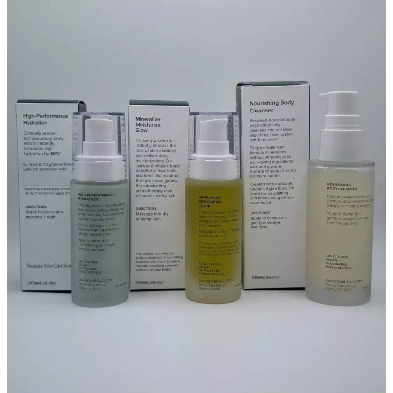 OSEA Body Bliss Trio Gift Set - Body Wash 1.5 oz - Body Serum & Oil 1.0 oz each