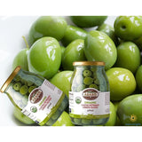 Organic Olives |ASARO Organic Castelvetrano Green Pitted Olive Is GMO FREE, GLUTEN FREE, VEGETARIAN, VEGAN & Keto Friendly Olives Good for Healthy Snacks On the Go, Salad and Cocktails Bundled with BETRULIGHT Fridge Decal - 19 OZ Glass Jar ( Pack of 2 )