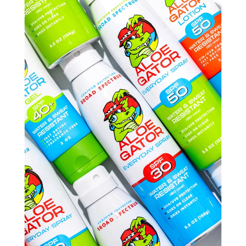 Aloe Gator Sunscreen Spray SPF 50, (2 pack), Broad Spectrum Protection