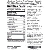 Starburst Original Fruit Chews Sugar Candy, 2.0 Pounds Bulk 200 Pieces Approximately