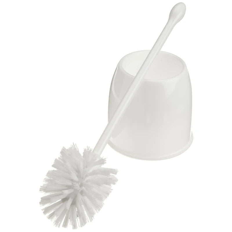 Casabella Toilet Bowl Brush with Holder Set, White