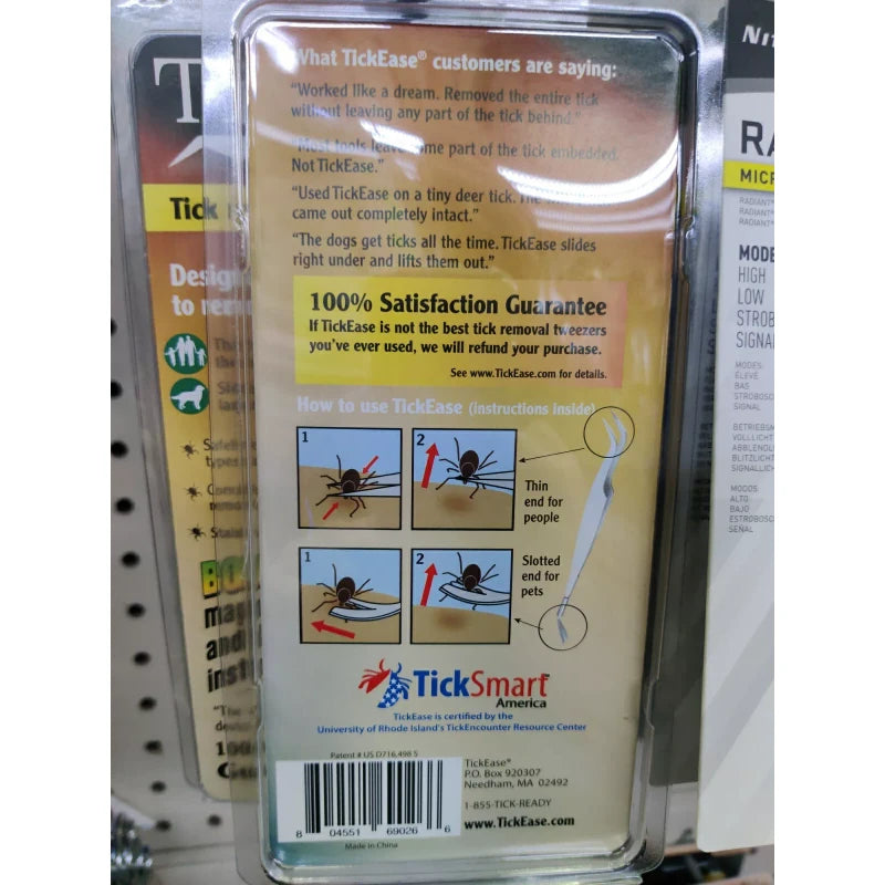 TickEase Tick Removal Tweezers   Stainless Steel   NEW