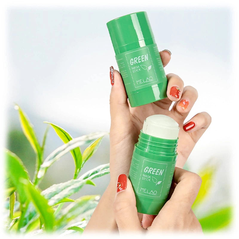 LcoLourx Green Tea Mask Stick for Face, Solid Mask,Poreless Deep Cleanse Green Tea Mask,Anti-Acne Oil Control&Improves Skin,Face Moisturizing(1PCS)
