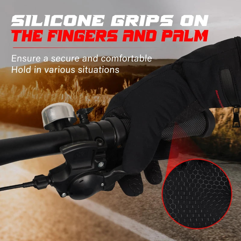 Dr.warm Heated Gloves Liners for Men and Women, Anti-Slip Touch Screen Rechargeable Heated Gloves Electric Hand Warmers for Cycling, Hiking Skiing, Ice Fishing (Black, Small)