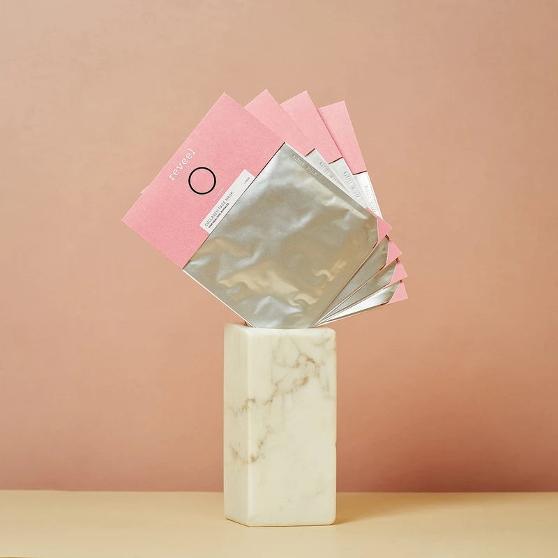 Collagen Face Mask by reveel - Facial Mask sheet with collagen for a soother & smoother skin – Collagen Mask to reduce fine lines & wrinkles for Women and Men