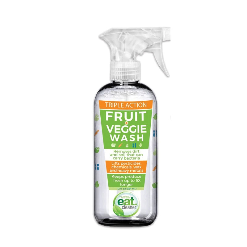 Eat Cleaner Fruit and Vegetable Wash Spray and Produce Cleaner, Extends Shelf Life, More Effective than Water, All Natural (12 oz)