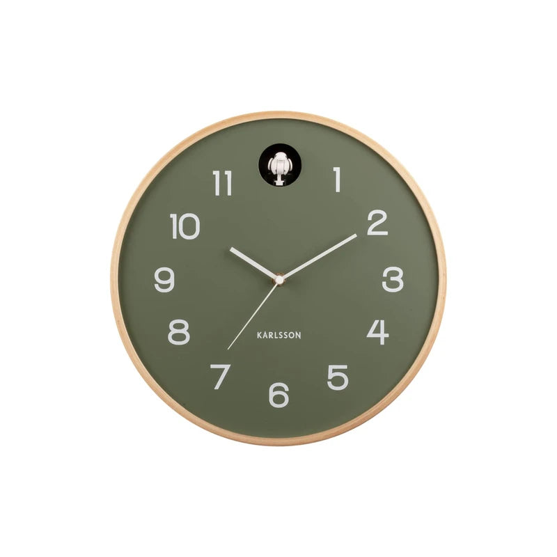 Karlsson Natural Cuckoo Wall Clock - JUNGLE GREEN (KA5886GR)