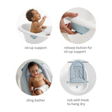 Skip Hop Baby Bath Tub 4-in-1 Grow with Baby Infant to Toddler , White