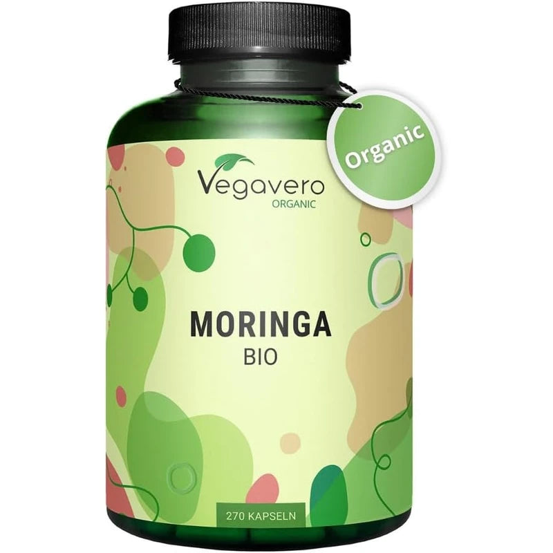 Vegavero Organic Moringa Oleifera Capsules 1800mg | Pure Moringa Powder | Non-GMO & Lab-Tested | No Additives | 270 Vegan Capsules | Malunggay Supplement | Organic Quality