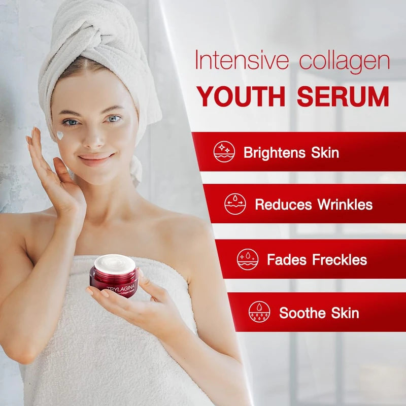 Trylagina 12X Age-Defying Collagen Serum, Anti Aging Face Cream, Anti Wrinkle Cream for Women, Face cream for Women Anti Aging the Best One, Anti Aging Skin Care, Brightening Serum, Hydration - 1.05oz | Trylagina