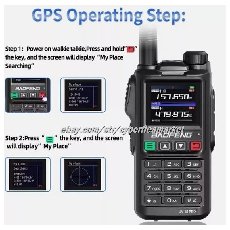 BaoFeng UV18 Pro Max GPS Air Band Walkie Talkie NOAA Type-C Long Range Ham Radio