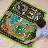 Melissa & Doug KIDS PLAY MAT Create a Town Activity Rug Play Set, with 25 Wooden Play Pieces