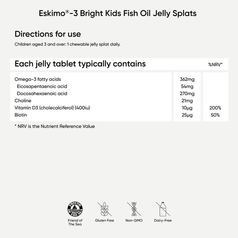 Eskimo-3 Bright Kids Fish Oil - Nutri Advanced - Jelly Splats 27 Servings