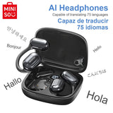 MINISO MS162 Translation Earbuds Real Time OWS Open Ear AI Translator Earbuds Wireless Bluetooth Earphones Support 135 Languages Translator Earbuds Bluetooth Translation for iOS & Android