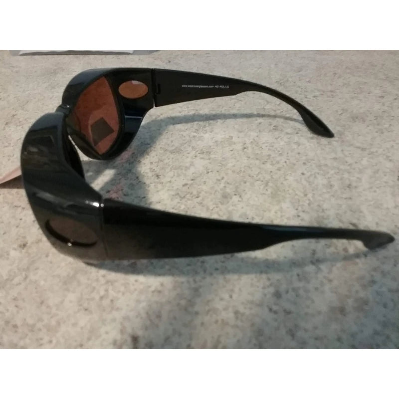 Polarized Wearover Glasses - Free Soft case Amber Tint with Strap