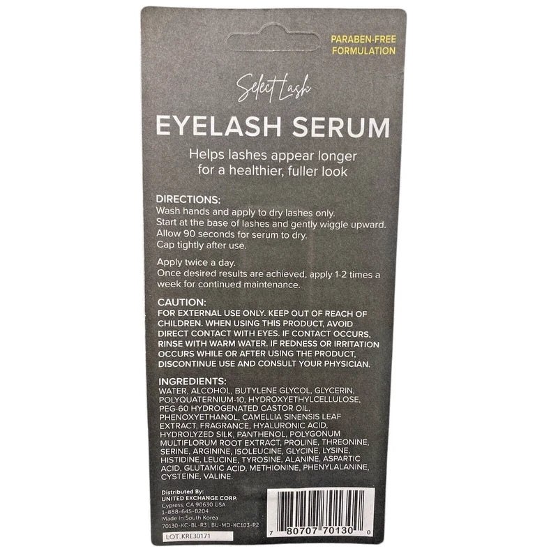 Select Lash Eyelash Serum – 0.17 fl oz Each – Paraben-Free Formula – 4pk