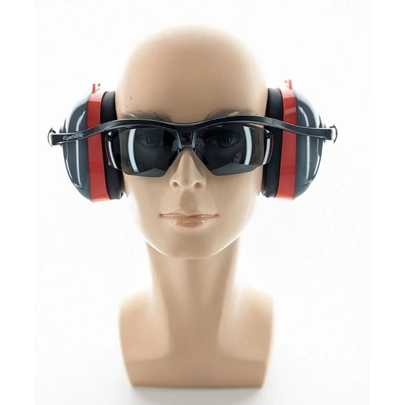 BBS Safety Safety Glasses Earmuffs Eye Hearing Protection Shooting Range Gray 1 Set