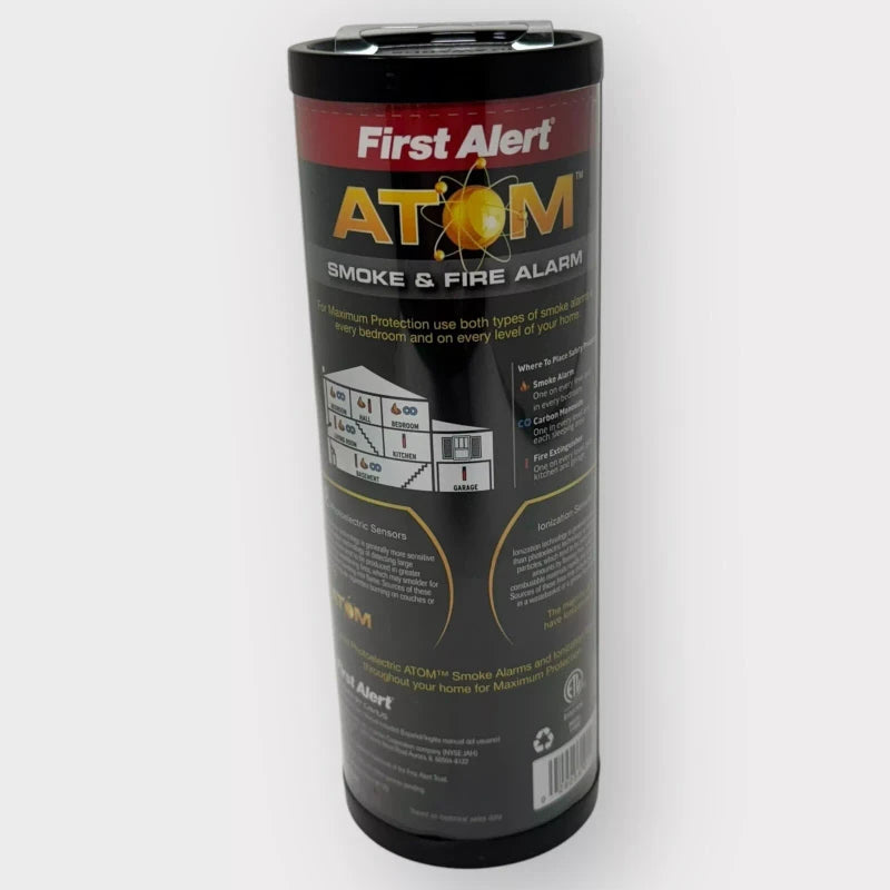 First Alert ATOM Smoke & Fire Alarm 10 Year Maximum Protection-Mic