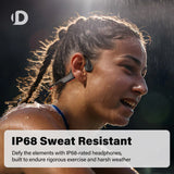 Yistao Bone Conduction Headphones, Open Ear Headphones Wireless Earphones, 32GB MP3, 8 Hours Playtime, Bluetooth 5.3, IP68 Waterproof Headphones for Running and Fitness Workout - Red