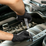 GH Heavy Duty Diamond Textured Nitrile Gloves, All Purpose 6 mil Thick Disposable Gloves, Latex & Powder Free, 100 Pack (Black), Large