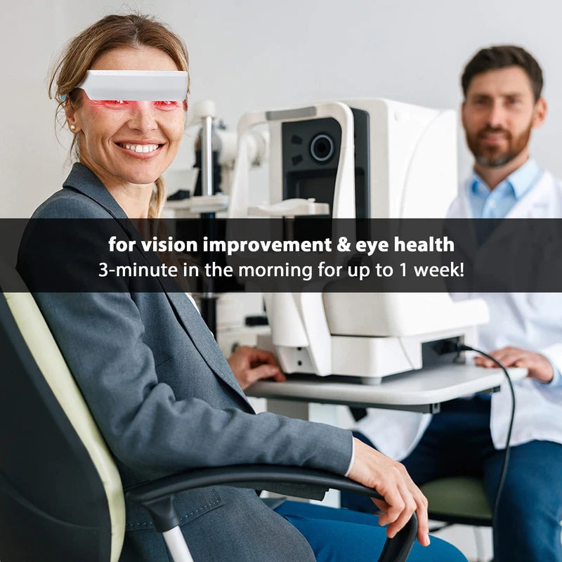 Red Light Therapy Glasses for Eye Health and Vision Improvement, Wearable Blue Light Therapy Glasses - Natural Good for Sleep, Seasonal Mood Disorders & Jet Lag