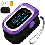 SpO2 Pulse Oximeter, Pulse Oximeter with Respiration, Pulse Oximeter with Respiratory, SpO2 Pulse Rate Pulse Oximeter counts (Black Purple)