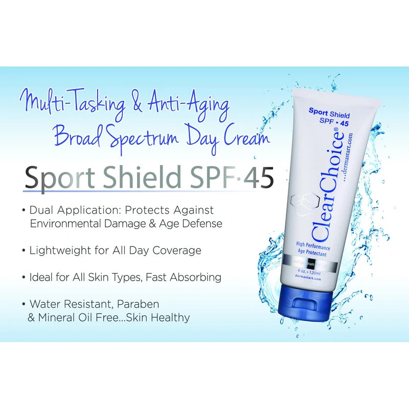 ClearChoice Sport Shield Sunscreen - Natural Face Sunscreen for Daily Use, SPF 45-4 Ounces