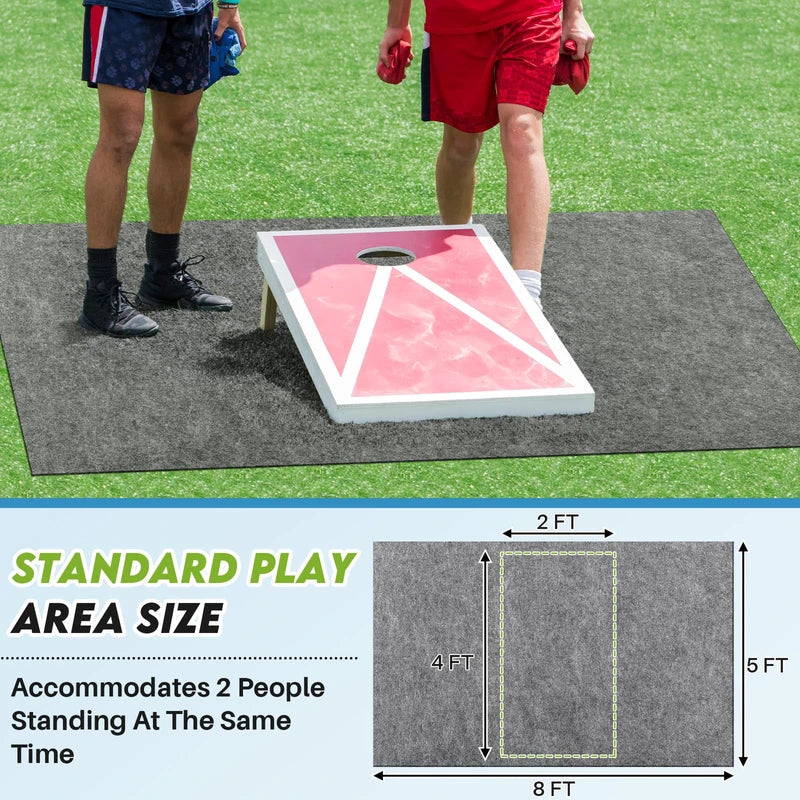 Silipull 2 Pcs Cornhole Mats 60 x 96 Professional Cornhole Pitch Pads Cornhole Board Pad from Slipping Cornhole Mats for Under The Boards Keep Tossing Bags Clean and Secure Footing(Light Grey,Felt)