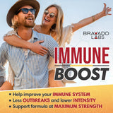 Bravado Labs Advanced Lysine Immune Support 975 mg - Maximum Immune Support Supplement - Super Lysine Outbreak Support Pills for Adults - with Zinc, Vitamin C - 120 ct