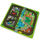 Melissa & Doug KIDS PLAY MAT Create a Town Activity Rug Play Set, with 25 Wooden Play Pieces