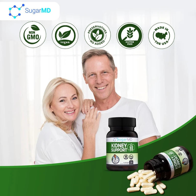 SugarMD Dr. Ergin's Kidney Support Formula 30 Capsules (30 Day Supply) - Kidney Supplements for Men & Women - Kidney Support Supplement for Healthy Kidney Function