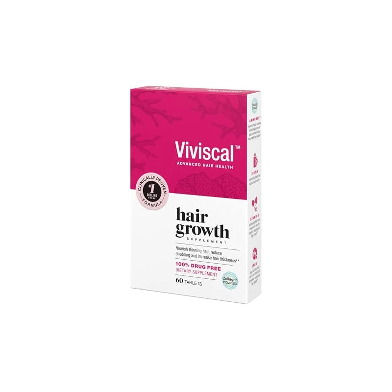 Viviscal Viviscal Hair Growth Supplements for Women, Dietary Hair Supplement Tablets With AminoMar Collagen Complex, Biotin, Zinc, Vitamin C, and Iron, Nourish Thinning Hair, 30 Day Supply, 60 Count
