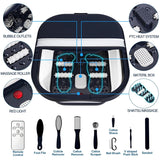 UNIFULL Collapsible Foot Bath Spa with Heat, Remote Control, Massage Rollers, Bubble, Foot Pedicure Kit, Red Light, Pedicure Foot Spa, Foot Bath for Gifts
