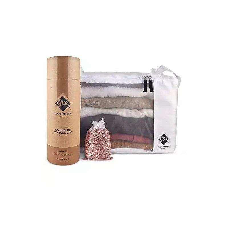 Cashmere Kiwi Sweater Storage Bag | with Cedar Moth Protection | Breathable &