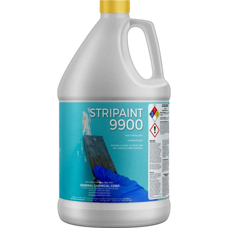 StripPaint 9900 - Remove Paint and Cured Coatings from Metal Surfaces - Paint Stripper for Ecoatings, Wet and Powder Coating Remover - Works on Aluminum, Steel, Brass, and More - 1 Gallon Bottle