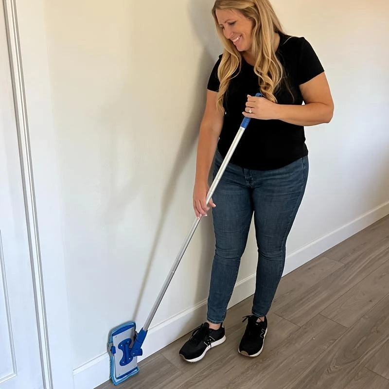 Baseboard Pro Mucho Mop - Baseboard CleanerTool With Handle -Clean Base Boards EasilylMicrofiber | Professional Quality | MachineWashable L Lightweight
